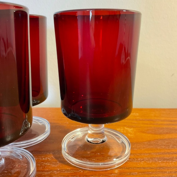 Vintage Luminarc Cavalier Ruby Red 4 oz Glassware 4” - Made in France - Picture 12 of 16